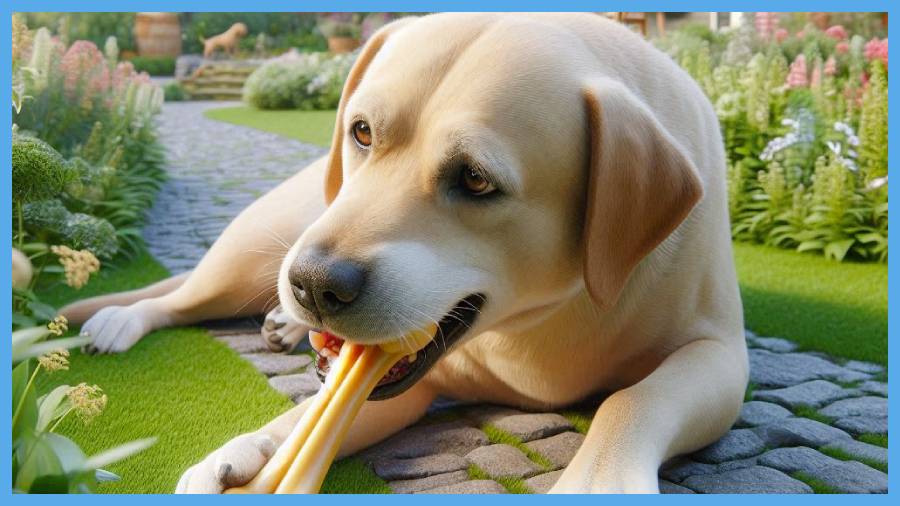Beneficios y peligros cuando los perros mastican huesos.